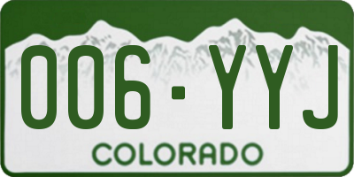 CO license plate 006YYJ