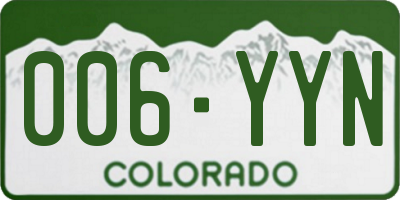 CO license plate 006YYN
