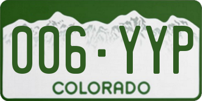 CO license plate 006YYP