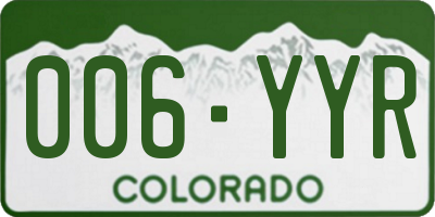 CO license plate 006YYR