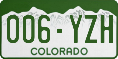 CO license plate 006YZH