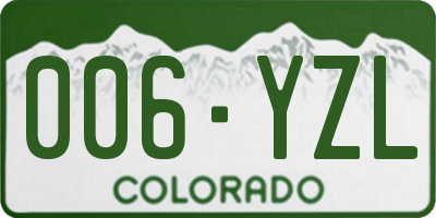 CO license plate 006YZL