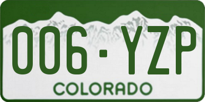 CO license plate 006YZP