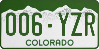 CO license plate 006YZR