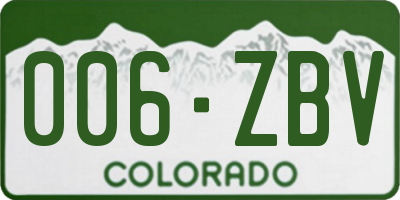 CO license plate 006ZBV