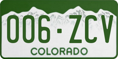 CO license plate 006ZCV