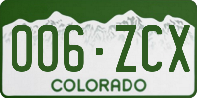 CO license plate 006ZCX