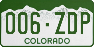 CO license plate 006ZDP