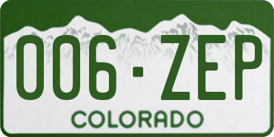 CO license plate 006ZEP