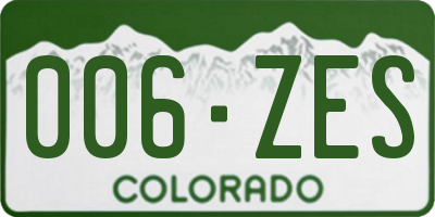 CO license plate 006ZES