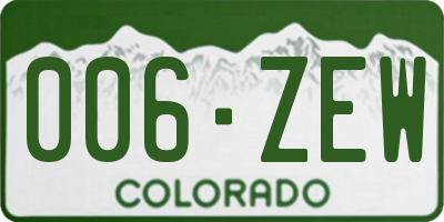 CO license plate 006ZEW