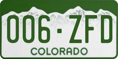 CO license plate 006ZFD