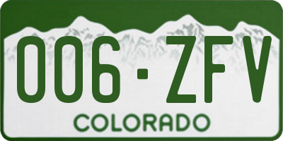 CO license plate 006ZFV