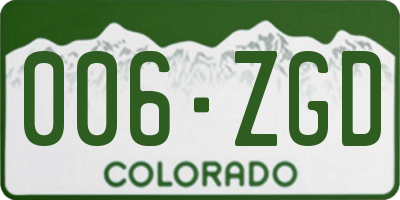 CO license plate 006ZGD