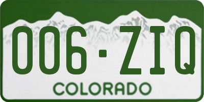 CO license plate 006ZIQ