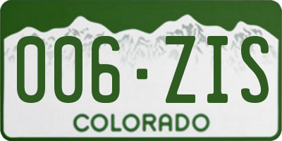 CO license plate 006ZIS