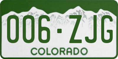 CO license plate 006ZJG