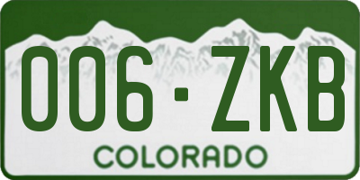 CO license plate 006ZKB
