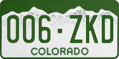 CO license plate 006ZKD