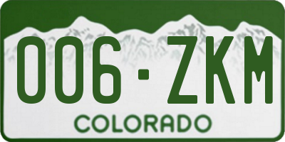 CO license plate 006ZKM