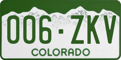 CO license plate 006ZKV