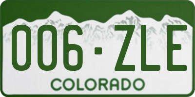 CO license plate 006ZLE