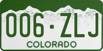 CO license plate 006ZLJ