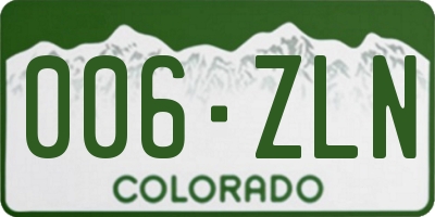 CO license plate 006ZLN