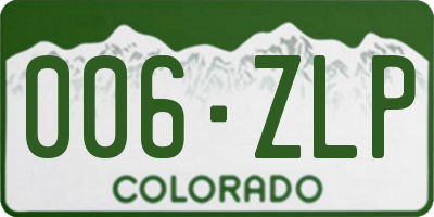 CO license plate 006ZLP