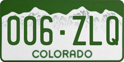 CO license plate 006ZLQ