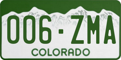 CO license plate 006ZMA