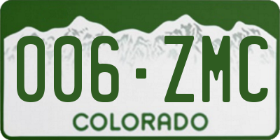 CO license plate 006ZMC