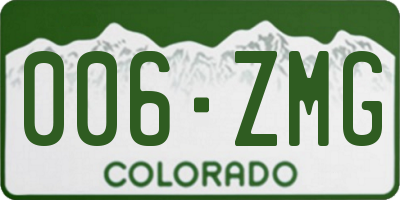 CO license plate 006ZMG