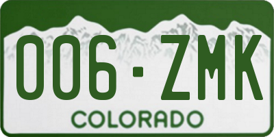 CO license plate 006ZMK