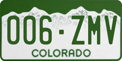 CO license plate 006ZMV