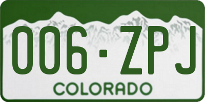 CO license plate 006ZPJ