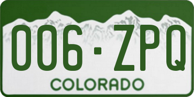 CO license plate 006ZPQ