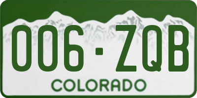 CO license plate 006ZQB