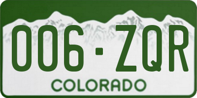 CO license plate 006ZQR