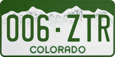 CO license plate 006ZTR