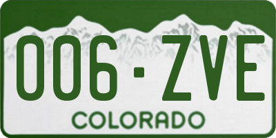 CO license plate 006ZVE