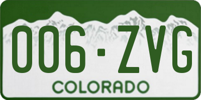 CO license plate 006ZVG