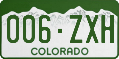 CO license plate 006ZXH