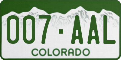 CO license plate 007AAL