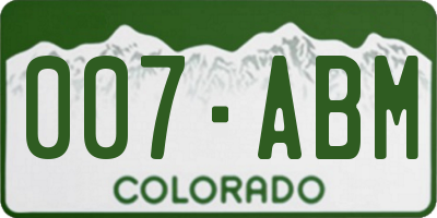 CO license plate 007ABM