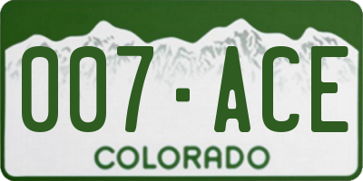 CO license plate 007ACE