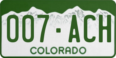 CO license plate 007ACH