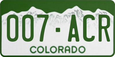 CO license plate 007ACR