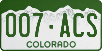 CO license plate 007ACS
