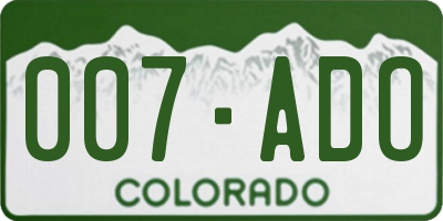 CO license plate 007ADO